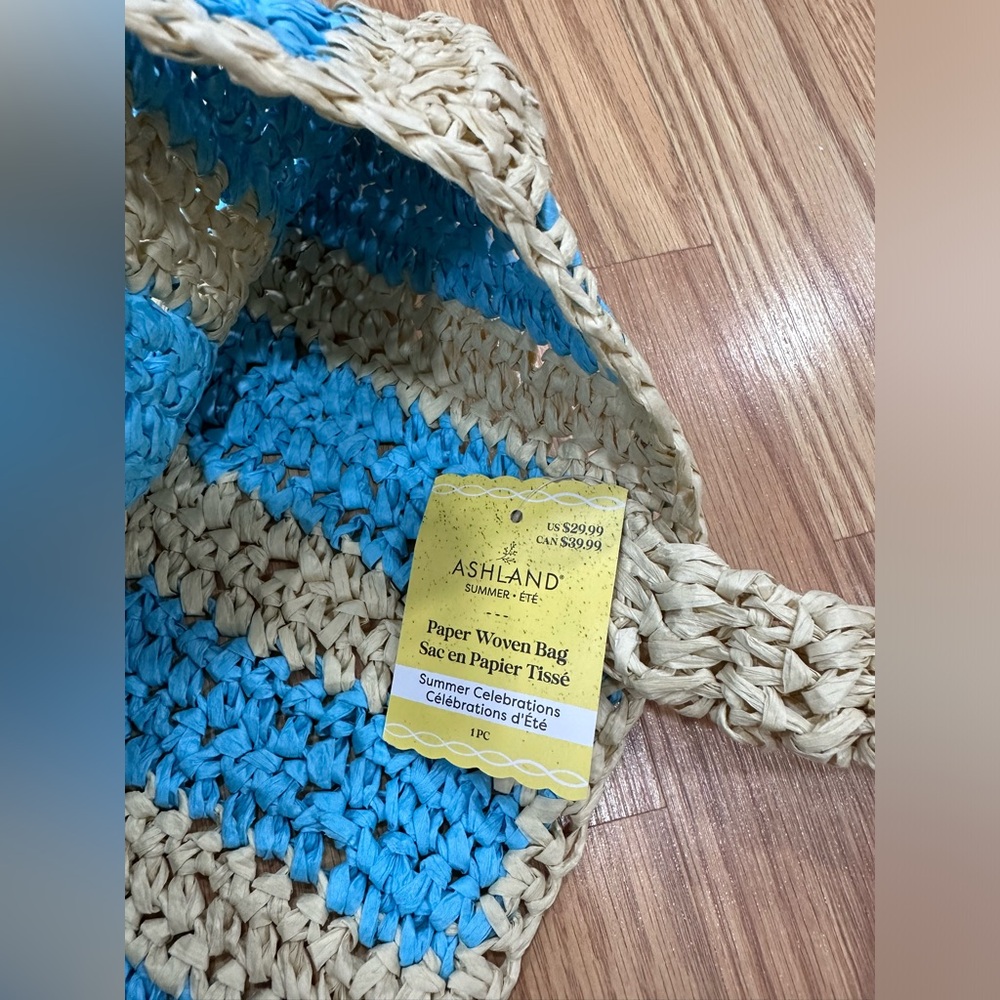 Ashland Blue Paper Woven Bag - Picture 3 of 3